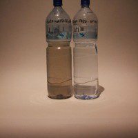 Tamsin Mauder (03/06/2014) - These two bottles show the change in quality of drinking water in a community in Burkina Faso, West Africa before and after WaterAid's work. Almost 1/4 of the country's people have no safe water to drink.