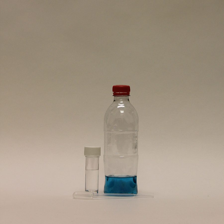 Kate, the Hughes Family (31/10/2014 and 1999) - Blue Lemonade from Halloween. Water of melted snow from the South Pole (1999) collected by Anthony (Ant) Tuson donated by the Hughes Family